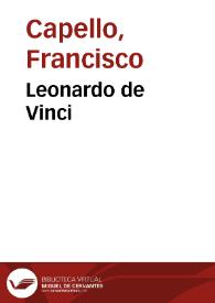Leonardo de Vinci / Francisco Capello | Biblioteca Virtual Miguel de Cervantes