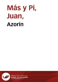 Azorín / Juan Mas y Pi | Biblioteca Virtual Miguel de Cervantes
