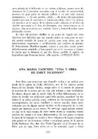 Ana María Fagundo: Vida y obra de Emily Dickinson | Biblioteca Virtual Miguel de Cervantes