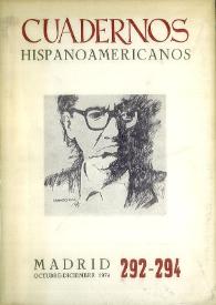 Cuadernos Hispanoamericanos. Núm. 292-294, octubre-diciembre 1974 | Biblioteca Virtual Miguel de Cervantes