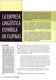 La empresa lingüística española en Filipinas / Hans-Jörg Döhla | Biblioteca Virtual Miguel de Cervantes