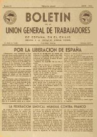 U.G.T. : Boletín de la Unión General de Trabajadores de España en Francia. Núm. 21, julio de 1946 | Biblioteca Virtual Miguel de Cervantes