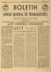 U.G.T. : Boletín de la Unión General de Trabajadores de España en Francia. Núm. 23, septiembre de 1946 | Biblioteca Virtual Miguel de Cervantes