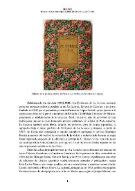 Ediciones de La Lectura (1913-1930) [Semblanza] / Francisco Fuster García | Biblioteca Virtual Miguel de Cervantes