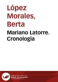Mariano Latorre. Cronología / Berta López Morales | Biblioteca Virtual Miguel de Cervantes
