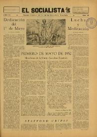 El Socialista (México D. F.). Año XI, núm. 62, 1 de mayo de 1952 | Biblioteca Virtual Miguel de Cervantes