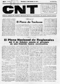 CNT : Órgano Oficial del Comité Nacional del Movimiento Libertario en Francia [Primera época]. Año I, núm. 5, 14 de octubre de 1944 | Biblioteca Virtual Miguel de Cervantes