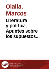 Literatura y política. Apuntes sobre los supuestos críticos de la modernidad en Manuel Ugarte / Marcos Olalla | Biblioteca Virtual Miguel de Cervantes