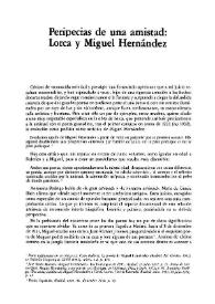 Peripecias de una amistad: Lorca y Miguel Hernández / Juan Cano Ballesta | Biblioteca Virtual Miguel de Cervantes