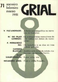 Grial : revista galega de cultura. Núm. 71, 1981 | Biblioteca Virtual Miguel de Cervantes