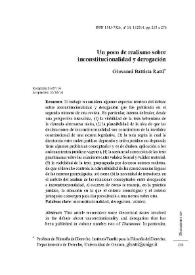 Un poco de realismo sobre inconstitucionalidad y derogación / Giovanni Battista Ratti | Biblioteca Virtual Miguel de Cervantes