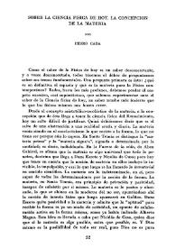 Sobre la ciencia física de hoy. La concepción de la materia / por Pedro Caba | Biblioteca Virtual Miguel de Cervantes