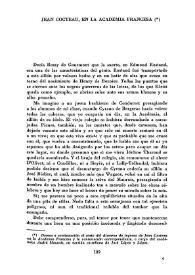 Jean Cocteau, en la Academia Francesa | Biblioteca Virtual Miguel de Cervantes