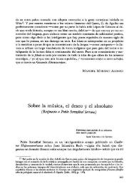 Sobre la música, el deseo y el absoluto (Respuesta a Pablo Sorozábal Serrano) / Arnoldo Liberman | Biblioteca Virtual Miguel de Cervantes