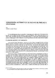 Conversión automática de fechas islámicas a cristianas / por María Luisa Ávila | Biblioteca Virtual Miguel de Cervantes