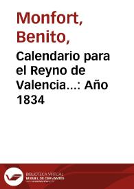 Calendario para el Reyno de Valencia. Año 1834 | Biblioteca Virtual Miguel de Cervantes
