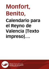 Calendario para el Reyno de Valencia. Año 1826 | Biblioteca Virtual Miguel de Cervantes