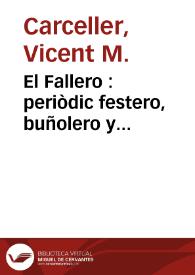 El Fallero : periòdic festero, buñolero y sandunquero. Año 1921 Número 1 | Biblioteca Virtual Miguel de Cervantes