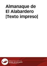Almanaque de El Alabardero [Texto impreso] | Biblioteca Virtual Miguel de Cervantes