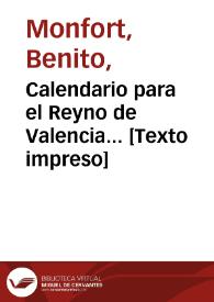 Calendario para el Reyno de Valencia... | Biblioteca Virtual Miguel de Cervantes