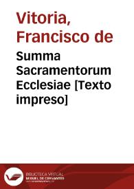 Summa Sacramentorum Ecclesiae | Biblioteca Virtual Miguel de Cervantes