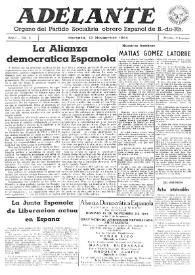 Adelante : Órgano del Partido Socialista Obrero Español de B.-du-Rh. (Marsella). Año I, núm. 5, 12 de noviembre de 1944 | Biblioteca Virtual Miguel de Cervantes