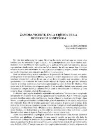 Zamora Vicente en la Crítica de la Modernidad Española / Antonio García Berrio | Biblioteca Virtual Miguel de Cervantes