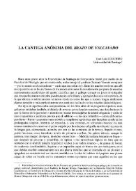 La cantiga anónima del "Beato de Valcavado" / José Luis Couceiro | Biblioteca Virtual Miguel de Cervantes