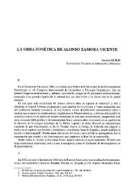 La obra fonética de Alonso Zamora Vicente / Antonio Quilis | Biblioteca Virtual Miguel de Cervantes