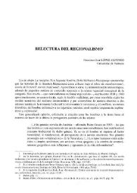 Relectura del regionalismo / Francisco José López Alfonso | Biblioteca Virtual Miguel de Cervantes