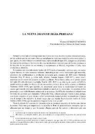 La nueva dramaturgia peruana / Carmen Márquez Montes | Biblioteca Virtual Miguel de Cervantes