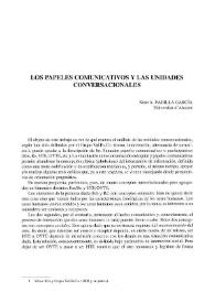 Los papeles comunicativos y las unidades conversacionales / Xose A. Padilla García | Biblioteca Virtual Miguel de Cervantes