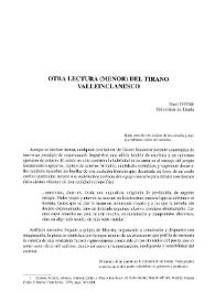 Otra lectura (menor) del tirano valleinclanesco / Paco Tovar | Biblioteca Virtual Miguel de Cervantes