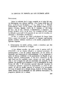 La lengua en España en los últimos años / José Manuel García de la Torre | Biblioteca Virtual Miguel de Cervantes