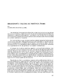 Bibliografía italiana de temática árabe / Magdalena Martínez Almira | Biblioteca Virtual Miguel de Cervantes