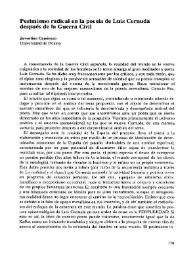 Pesimismo radical en la poesía de Luis Cernuda después de la Guerra Civil  / Juventino Caminero | Biblioteca Virtual Miguel de Cervantes