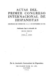 Más información sobre Actas del Primer Congreso Internacional de Hispanistas celebrado en Oxford del 6 al 11 de septiembre de 1962 / publicado bajo la dirección de F. Pierce y C.A. Jones ; [organizado] por la Asociación Internacional de Hispanistas