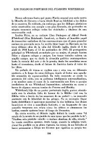 Los diálogos póstumos del filósofo Whitehead / Francisco Pérez Navarro | Biblioteca Virtual Miguel de Cervantes
