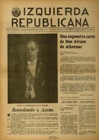 Izquierda Republicana. Año IX, núm. 73, septiembre-octubre de 1951 | Biblioteca Virtual Miguel de Cervantes