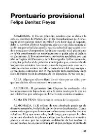 Prontuario provisional (1) / Felipe Benítez Reyes | Biblioteca Virtual Miguel de Cervantes