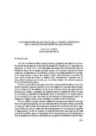 La integración de los datos de la teoría lingüística en la gramática descriptiva del español / Juana M. Liceras | Biblioteca Virtual Miguel de Cervantes