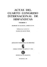 Más información sobre Actas del Cuarto Congreso de la Asociación Internacional de Hispanistas : celebrado en Salamanca, agosto de 1971 / publicadas bajo la dirección de Eugenio de Busto Tovar