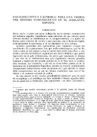 Paralingüística y kinésica: para una teoría del sistema comunicativo en el hablante español / Fernando Poyatos | Biblioteca Virtual Miguel de Cervantes