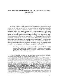 Las raíces medievales de la diferenciación española  / Antonio Linaje Conde | Biblioteca Virtual Miguel de Cervantes