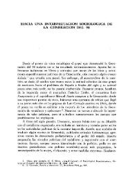 Hacia una interpretación sociológica de la Generación del 98  / Donald L. Shaw | Biblioteca Virtual Miguel de Cervantes
