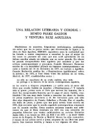 Una relación literaria y cordial: Benito Pérez Galdós y Ventura Ruiz Aguilera / Reginald Brown | Biblioteca Virtual Miguel de Cervantes
