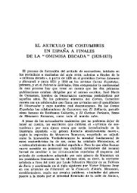 El artículo de costumbres en España a finales de la "Ominosa década" (1828-1833)  / José Escobar | Biblioteca Virtual Miguel de Cervantes