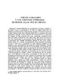 Fernán Caballero y las fortunas literarias de Edgar Allan Poe en España  / Lawrence H. Klibbe | Biblioteca Virtual Miguel de Cervantes
