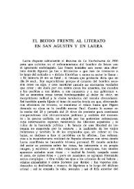 El beodo frente al literato en San Agustín y en Larra  / Rafael Lapesa | Biblioteca Virtual Miguel de Cervantes