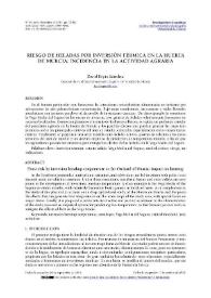 Riesgo de heladas por inversión térmica en la Huerta de Murcia: incidencia / David Espín Sánchez | Biblioteca Virtual Miguel de Cervantes